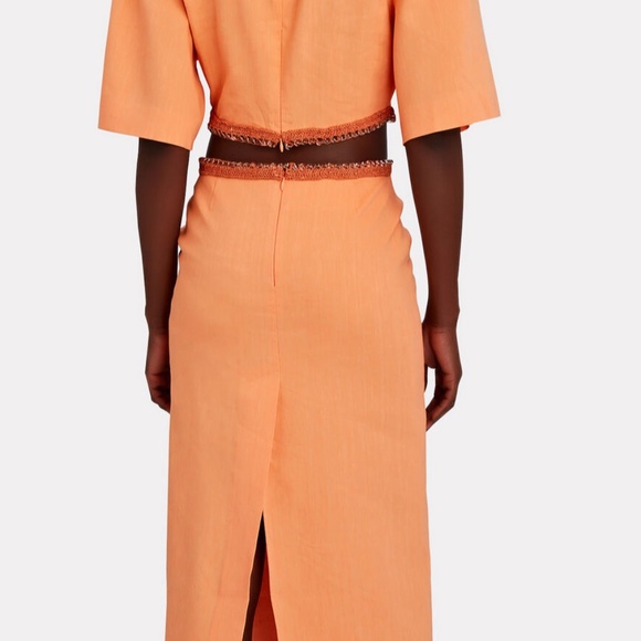 CHRISTOPHER ESBER Glass Beaded Linen Shirt Midi Dress - Picture 2 of 3